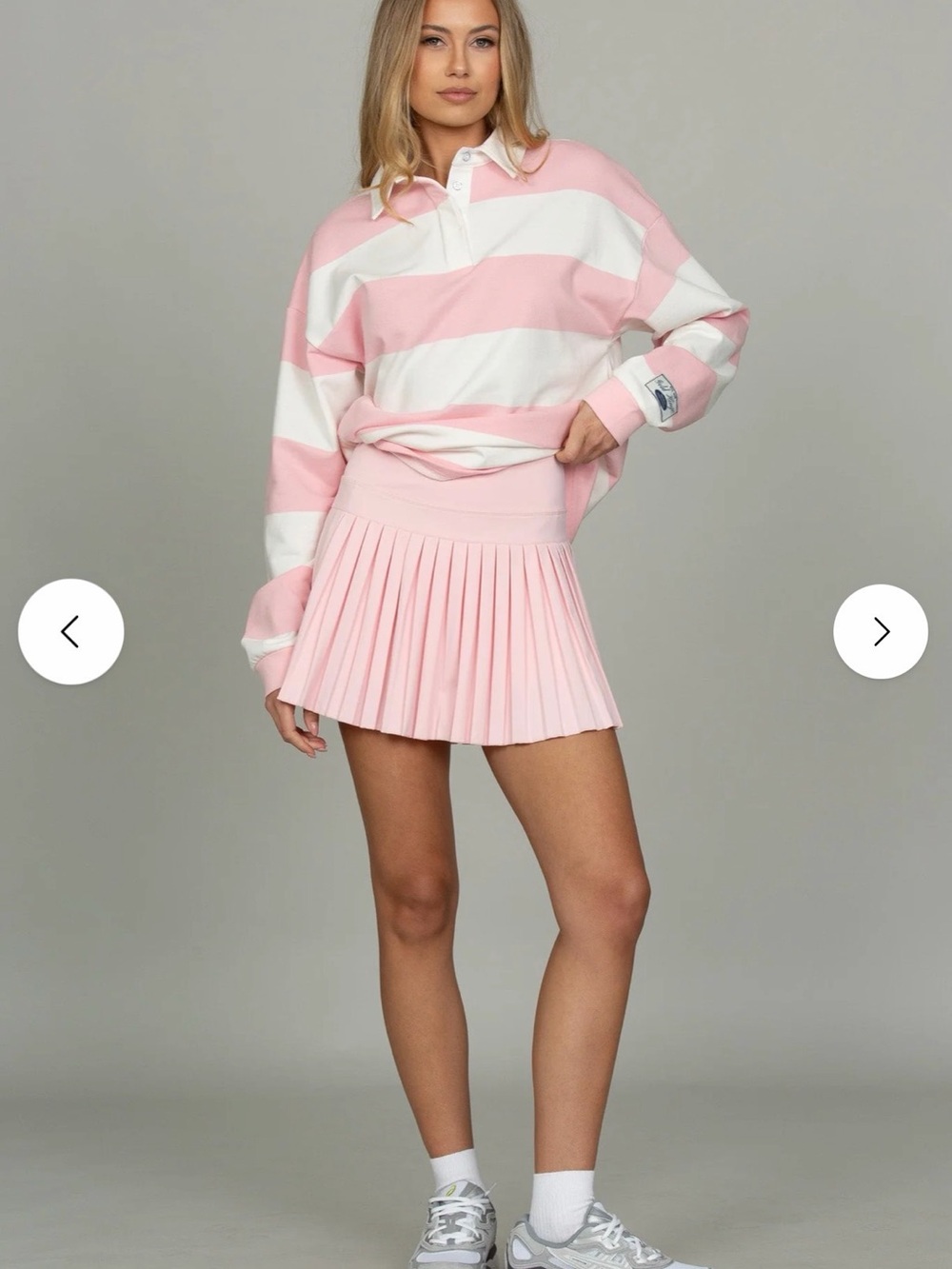 Rugby Shirt in Light Pink & White